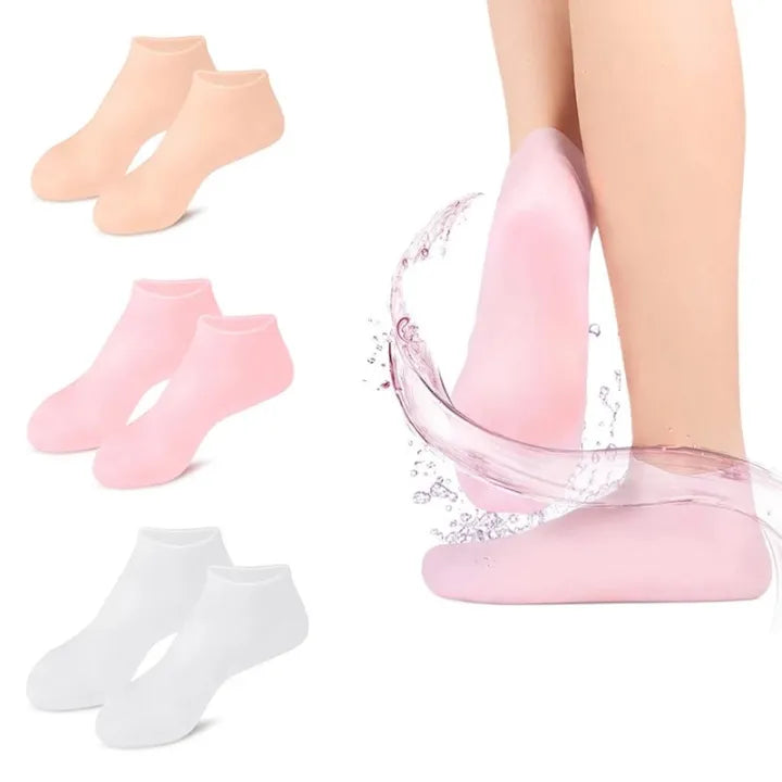 Moisturizing Socks Silicone Gel Spa Exfoliating Socks for Dry Cracked Skin Heel Socks Anti Slip for Foot Care Softening Calluses, Silicon Heels, Silicon Socks and Moisturizing Silicon Socks Available