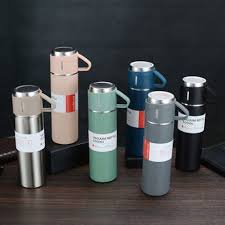 Free shipping for you Limited-time offer Stainless Steel Vacuum Flask Set with 2 Cups - 500ml Insulated Thermal Bottle for Hot and Cold Beverages, Ideal for Business and Personal Use, Interior Decoration-Compatible