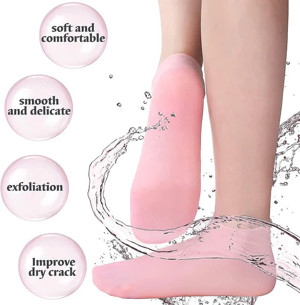 Moisturizing Socks Silicone Gel Spa Exfoliating Socks for Dry Cracked Skin Heel Socks Anti Slip for Foot Care Softening Calluses, Silicon Heels, Silicon Socks and Moisturizing Silicon Socks Available